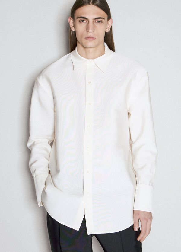 Saint Laurent Faille Overshirt White sla0156001